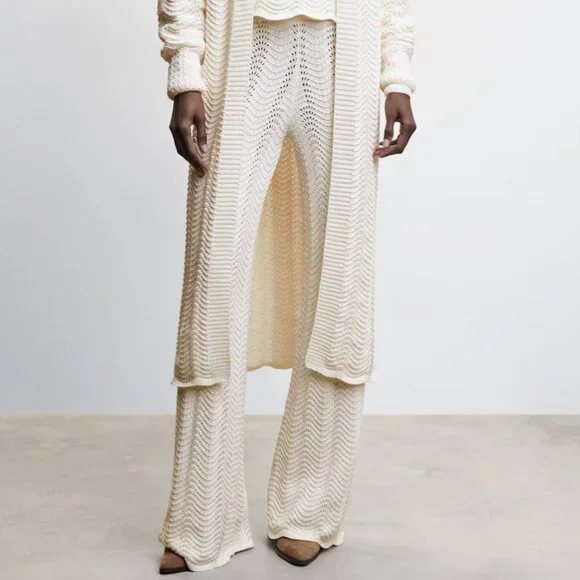 ***NWT***. RIPPLE STITCH KNIT SUMMER TROUSERS PANTS S-4/6 - Picture 4 of 8